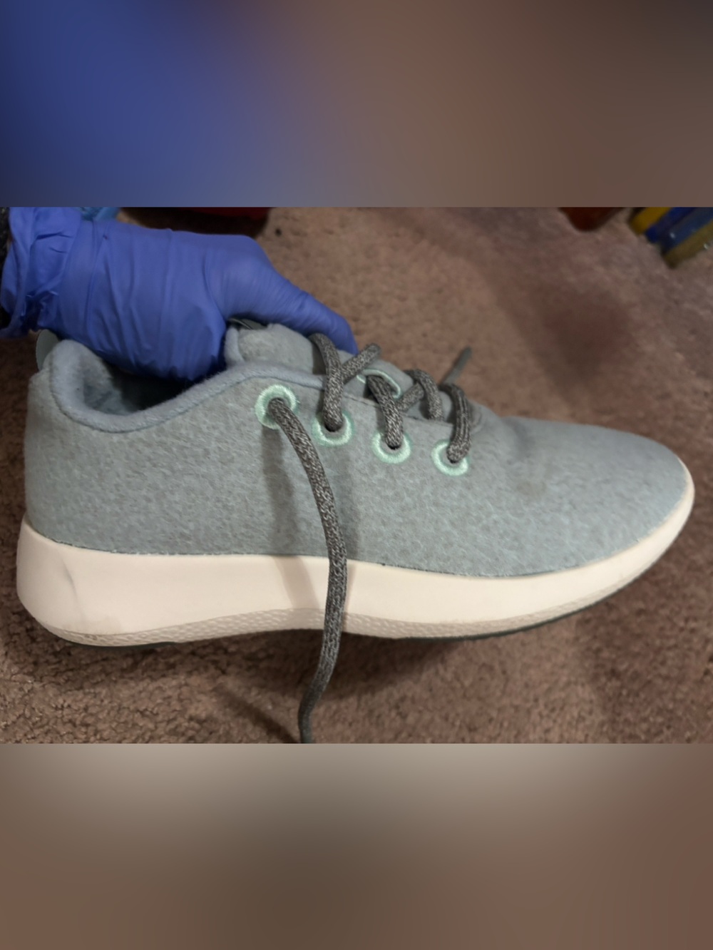 allbirds Kids Light Blue Slip-On Knit Sneakers with Mint Eyelet Accents
